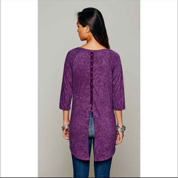 Free People Tops - Free People We The Free Tee Purple XS Split Back